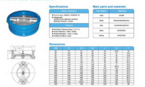 Thông số và cấu tạo Van 1 chiều bướm gang joeun
